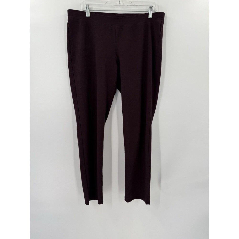 Eileen Fisher Women's Size 18 Stretch Crepe Tapered Leg Pants Burgundy 36" x 30"